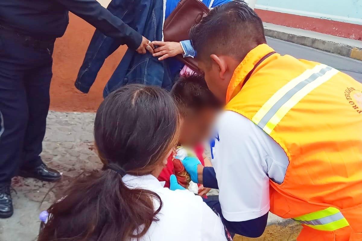 Atiende Policía de Huamantla de manera inmediata reporte de persona herida en Plazuela de Jesús
